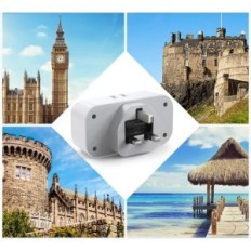 Tessan TS-321-UK adapterio kištukas, 4 į 1 Jungtinės Karalystės kištuką, su 2 lizdais ir 2 USB