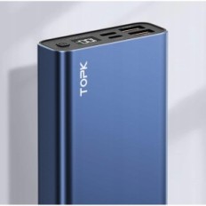 Power Bank Topk 20000mAh, 20W, LED displejs, zils, lietots