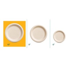Wegwerppapierplaten Eco-ziel, 100% composteerbare 10 '', 1000 stuks