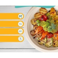 Disposable paper plates Eco Soul, 100% compostable 10 '', 1000 pcs