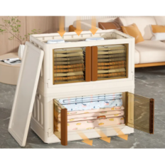 Contenitori di plastica per lo stoccaggio Haixin con coperchi, 72 l, 3 pezzi.