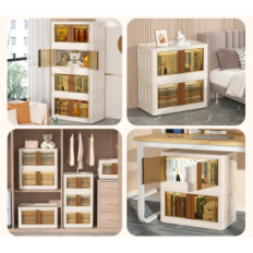 Recipientes de plástico para almacenamiento de haixin con tapas, 72 L, 3 PC.