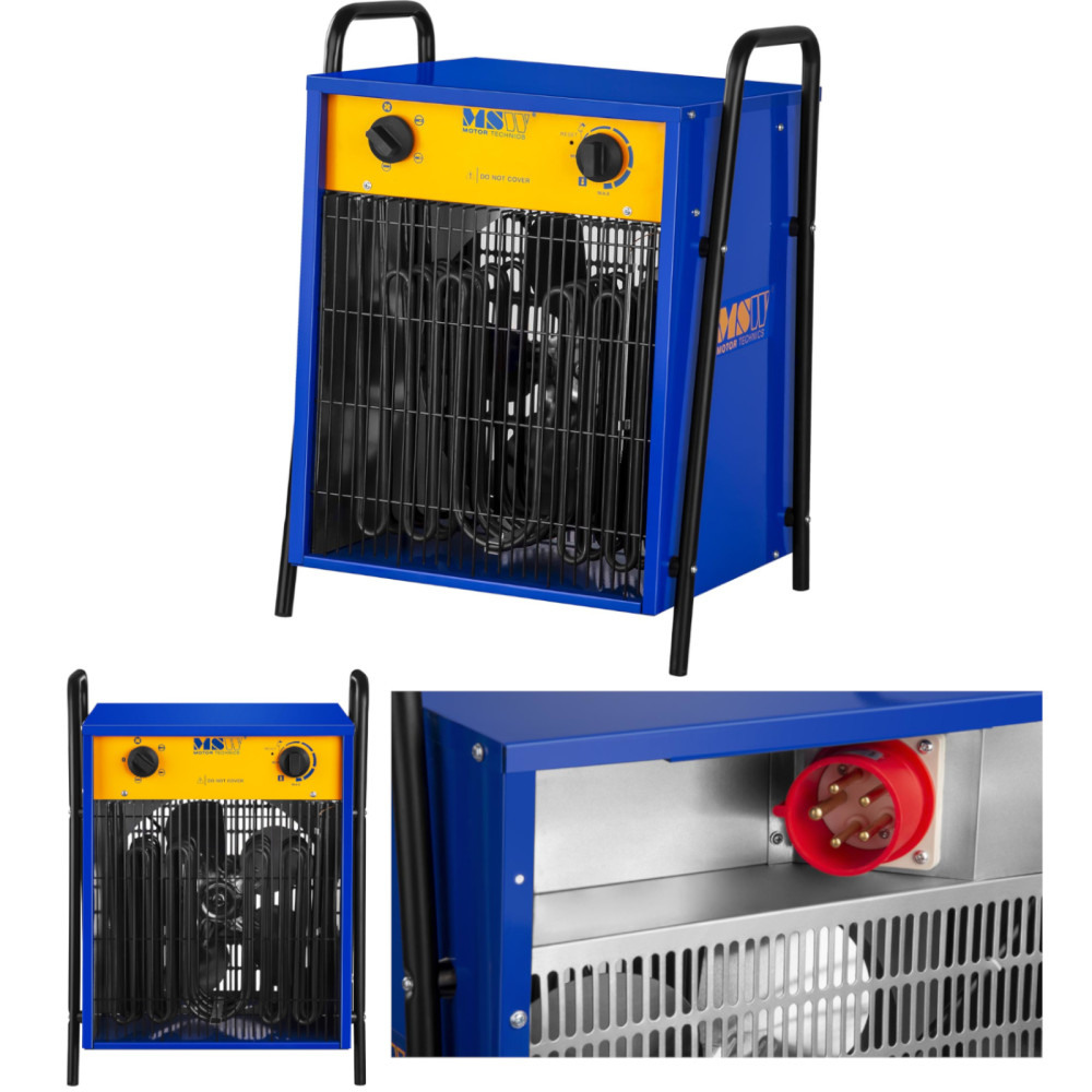 Bouwventilator voor het drogen van muren van rechthoekige gips 400V 15.000W