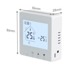 Thermostat Bek Bek Digital Bot-R6w-F para Caldeira de Aguarda, Obras de 3 AA, Branco