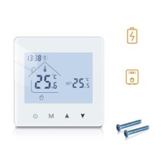 Termostato BOT-R6W-F BEK digitale per caldaia a gas, opere da 3 AA, bianco