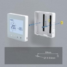 Termostato BOT-R6W-F BEK digitale per caldaia a gas, opere da 3 AA, bianco