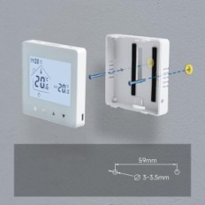 Digital Bk Bot-R6W-F termostat til gaskedele, fungerer fra 3 Aa, hvid