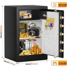 Velký protipožární bezpečný mejasg 80l s připojením k dokumentu 60 x 40 x 34 cm