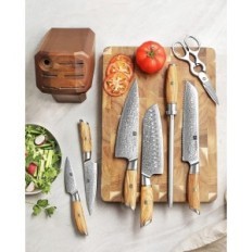 Conjunto de cuchillos Xinzuo, 8 piezas, 73 capas de acero Damasciano, profesional