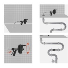 W zestawie bęben ślimakowy DrainX SPINFEED 15 m, rękawiczki i torba