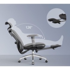 Použité Sihoo M18-M156 Kancelárska stolička s pod nohami, 72d x 68,5s x 130h