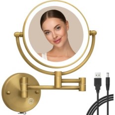 Specchio da parete ReckoDOR con retroilluminazione e ingrandimento, USB ha caricato