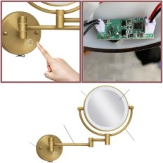 RECKODOR wall mirror with backlight and magnification, USB loaded