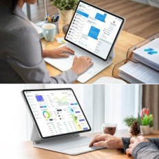 Case med Goojodoq tastatur til iPad Pro 12,9 tommer, QWERTY, WHITE