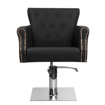 Fauteuil de barbier Hair System BER 8541 noir — vue de face