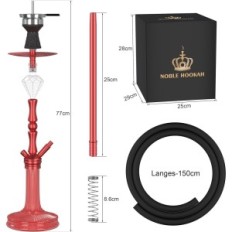 Komplet plemenitih cevi za vodo 77 cm, aluminij z 1 priključkom, rdeča