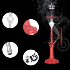 Vízvezeték készlet NOBLE HOOKAH 77 cm, alumínium 1 csatlakozó, piros