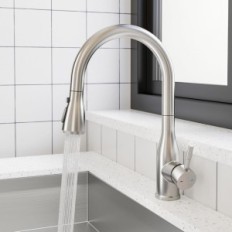 JUANNY HU-XI-96 kitchen faucet with extracted shower, stainless steel