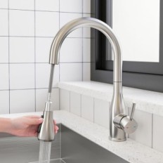 JUANNY HU-XI-96 kitchen faucet with extracted shower, stainless steel