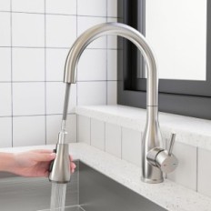 JUANNY HU-XI-96 kitchen faucet with extracted shower, stainless steel