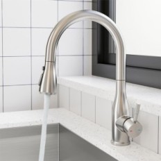 Rubinetto da cucina Juanny Hu-Xi-96 con doccia estratta, acciaio inossidabile