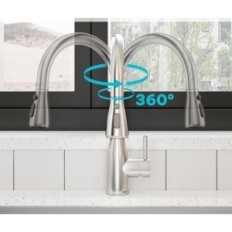 Rubinetto da cucina Juanny Hu-Xi-96 con doccia estratta, acciaio inossidabile