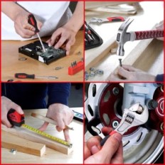 A suitcase on the Thor Hammer tools made of real metal, 29 elements