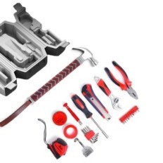 Una valigia sugli strumenti di Thor Hammer realizzati in metallo reale, 29 elementi