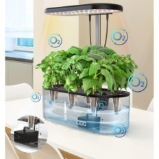 IDOO ID-IG303 Système de culture d'usine, 10 pods, hauteur 37 cm, noir