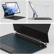 GOOJOQ A1916 billentyűzet esetében Samsung Galaxy Tab S9 FE 2023, fekete