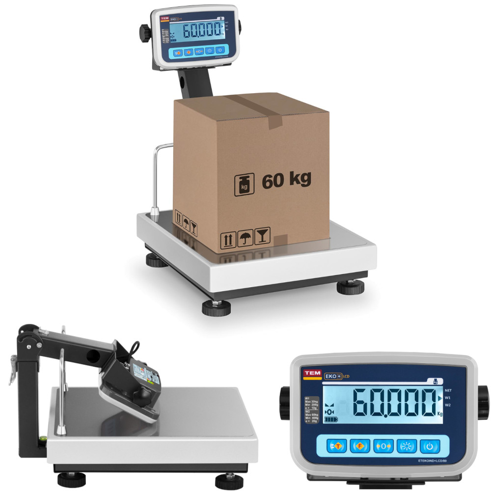 Balance de plateforme d'entrepôt légalisée BEKO+ TEM RS232 60kg / 20g