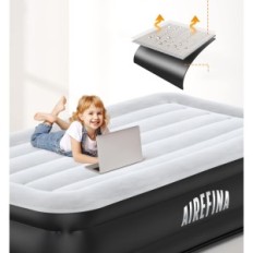 Materac samopompujący Airefina AF-A03 z pompką, 190x99x46 cm, Po naprawie