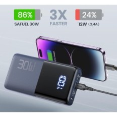 POWER BANK SAFUEL 20000 MAH, 30 W, USB A PD QC, USB C, Black, Tentoonstelling