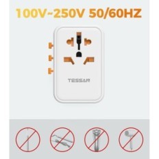 Tessan 636DV 65 W Adaptador de viagem, 2 USB, 3 USB C, branco
