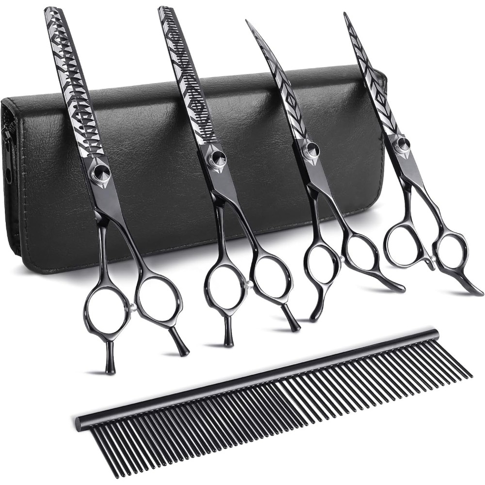 Un ensemble de ciseaux pour les chiens de clipskl pour chiens et chats, noir
