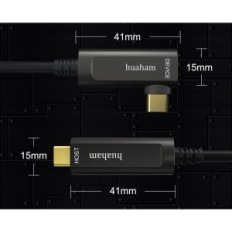 Huaham USB C-kabel på USB C 15 m, vinkel USB 3.1, 10 Gbps, svart