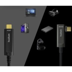 Huaham USB C kábel na USB C 15 m, uhol USB 3.1, 10 Gbps, čierna