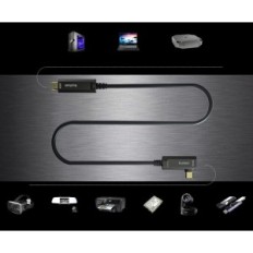 Huaham USB C kaapeli USB C 15 m, kulma USB 3.1, 10 Gbps, musta