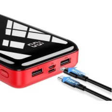 Powerbank Bextoo PC3 27000 MAH, 3 izlazi i 2 ulaza, crveno