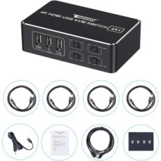 TENDAK 4-computer KVM HDMI switch, USB 2.0 HDCP 2.2 4K at 60 Hz