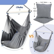 Hammock Armchair OHUHU XL Y11-86000-40 / 67 s príslušenstvom až 150 kg, sivá