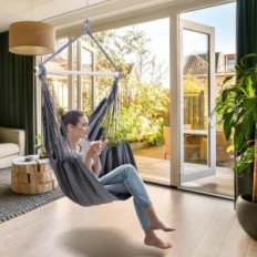 Hammock Lænestol Ohuhu XL Y11-86000-40 / 67 med tilbehør, op til 150 kg, grå