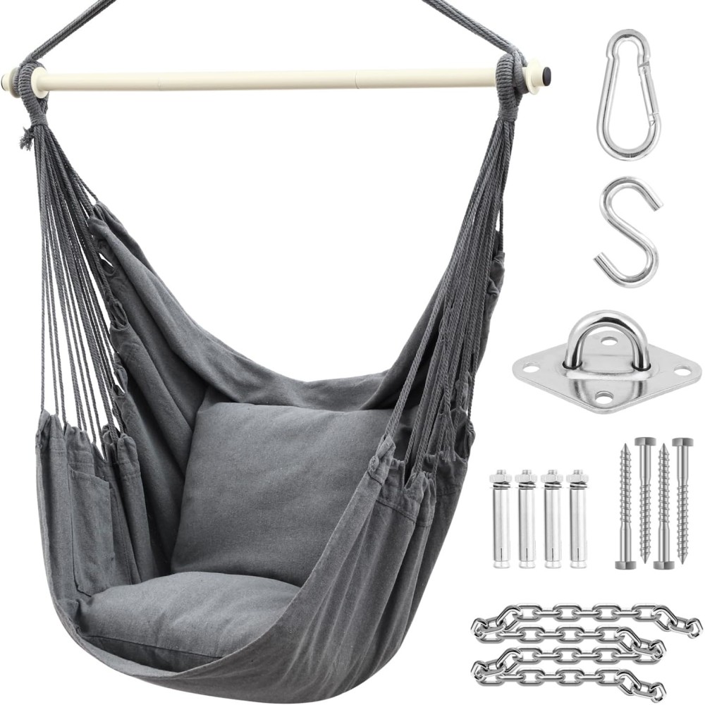 Hammock szék Ohuhu XL Y11- 86000- 40 / 67, akár 150 kg, szürke, használt