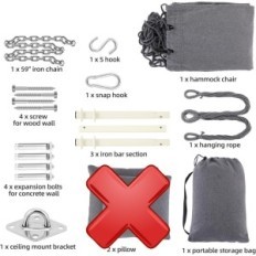 Poltrona amaca OHUHU XL Y11-86000-40 / 67, fino a 150 kg, grigio, utilizzato