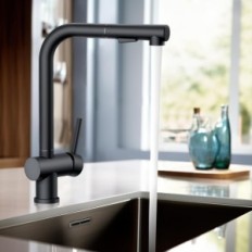 Kitchen Battery Forius Dekf17, black, pull-out spout, stainless steel