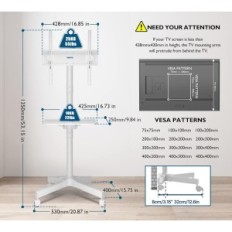 Bontec tc003Wh tv-stand, 23-60 '', Vesa 75x400 mm, wit
