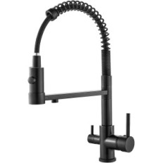Plussen 01 kitchen faucet with purified water tap, black color