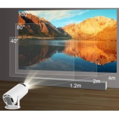 Projektor Kinmris HY300 4K, Android 11, WiFi6, 200si, 1280 * 720p, bijelo