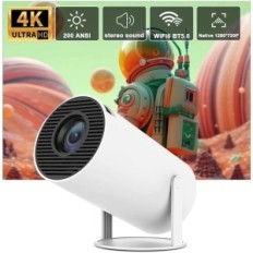 Projektor Kinmris Hy300 4k, Android 11, Wifi6, 200ansi, 1280 * 720p, vit