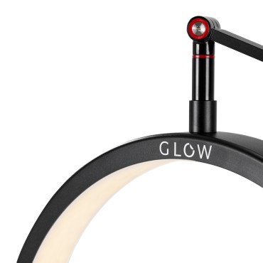 Glow MX3 asztali kezelőlámpa fekete színben — közeli kép a fejrészről